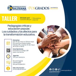 Afiche del Taller: Pedagogías críticas y educación popular